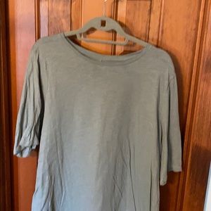Eileen Fisher 100% organic cotton green tee